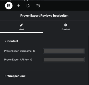 ProvenExpert Elementor Widget Einstellungen